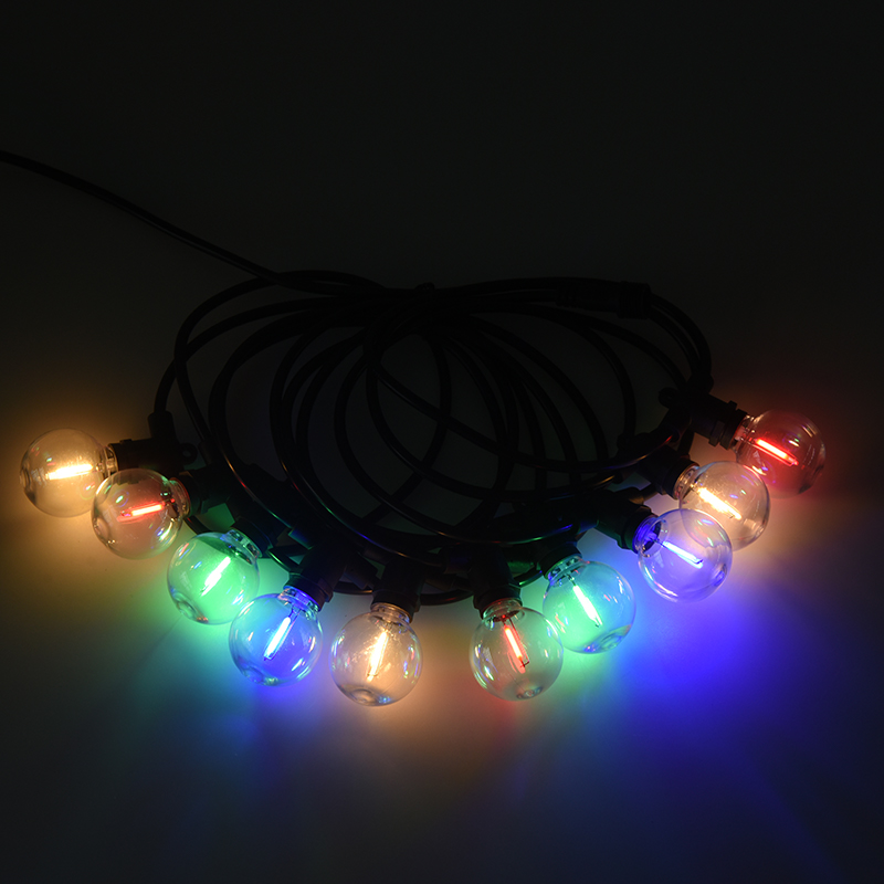 G40 الكرة فقاعة E12 دوامة الفم الملونة LED ديكور اكليل الإضاءة